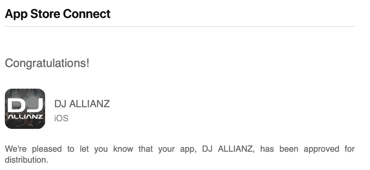Apple hat unsere DJ ALLIANZ APP freigegeben