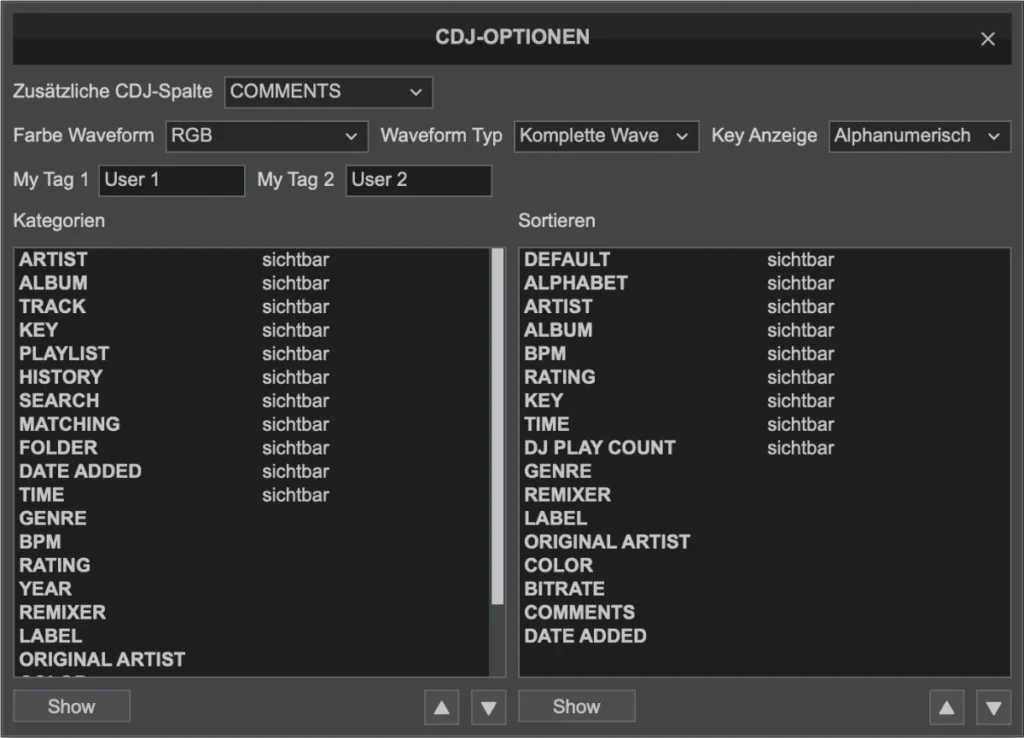 VDJ Export zu Recordbox