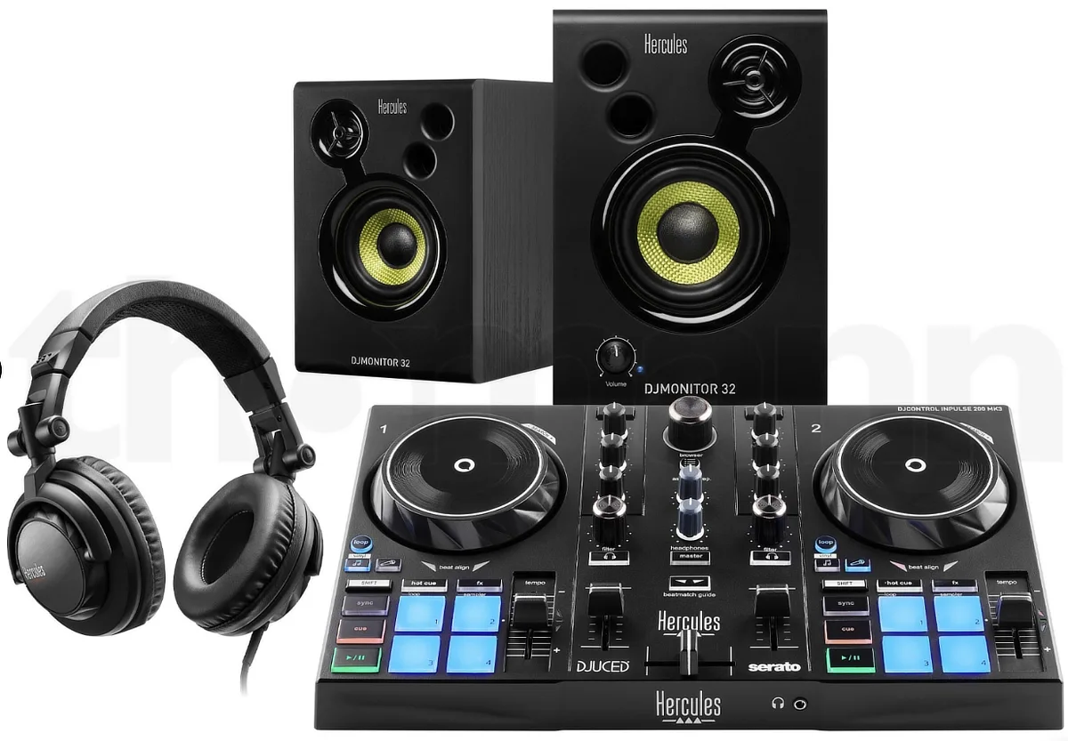 Übersich über alle Komponenten des Hercules DJLerning Kit MK3