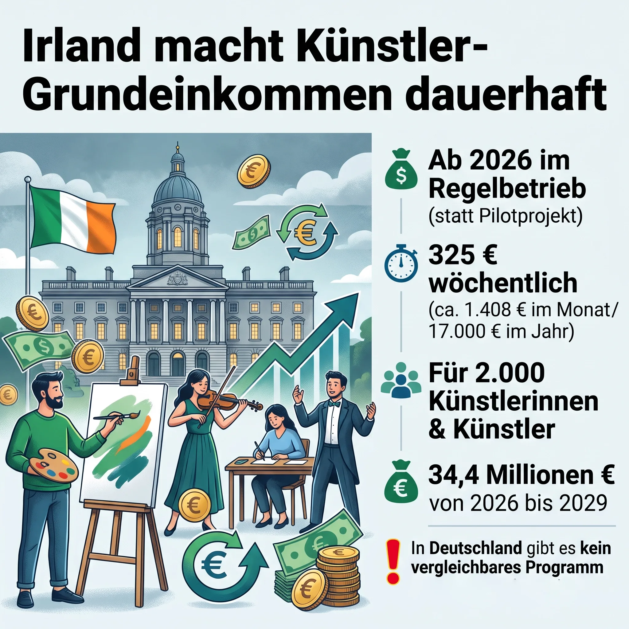Irland gibt Künstlern dauerhaftes Grundeinkommen